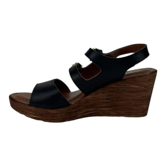 New Bella Vita WomenĀ USā10 Leather Sandals Open Toe BlackāSlingback Shoes - Picture 3 of 8